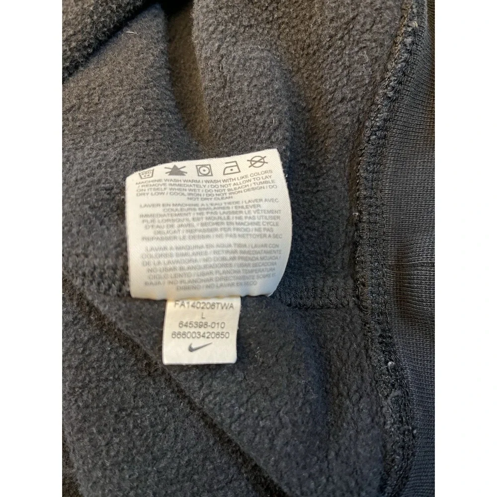 Vintage Y2K Nike Pullover Hoodie Center Swoosh Embroidered‎ Retro Black Large
